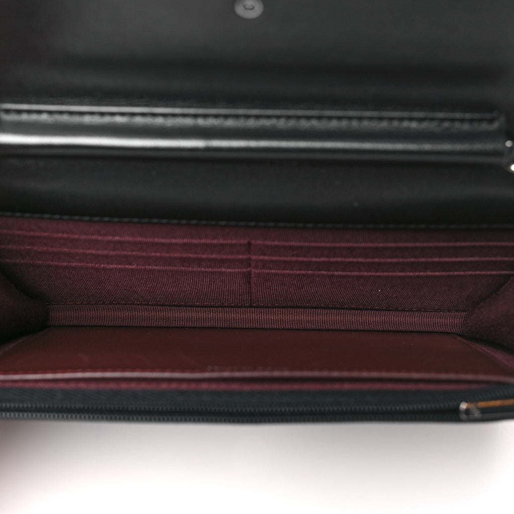Lambskin Quilted Wallet On Chain WOC Black