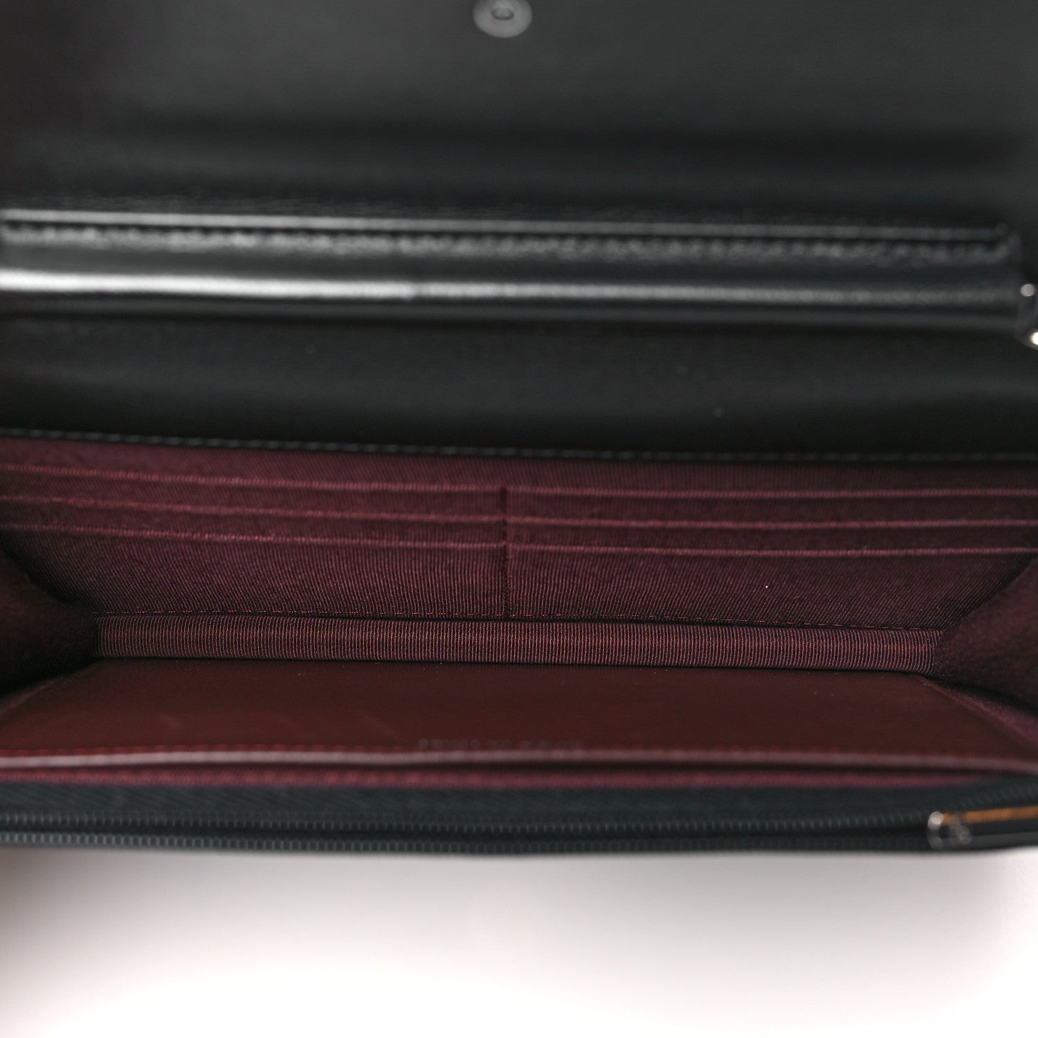 Lambskin Quilted Wallet On Chain WOC Black