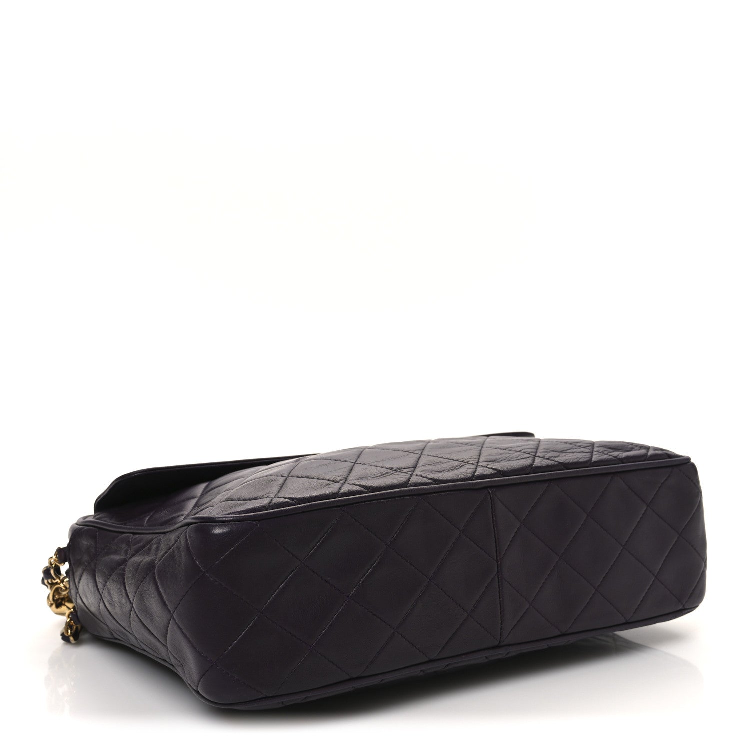 Lambskin Quilted Tassel Flap Camera Case Purple