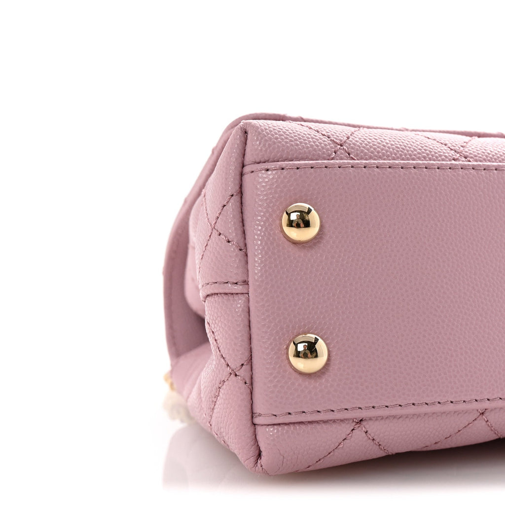 Caviar Quilted Extra Mini Coco Handle Flap Light Pink