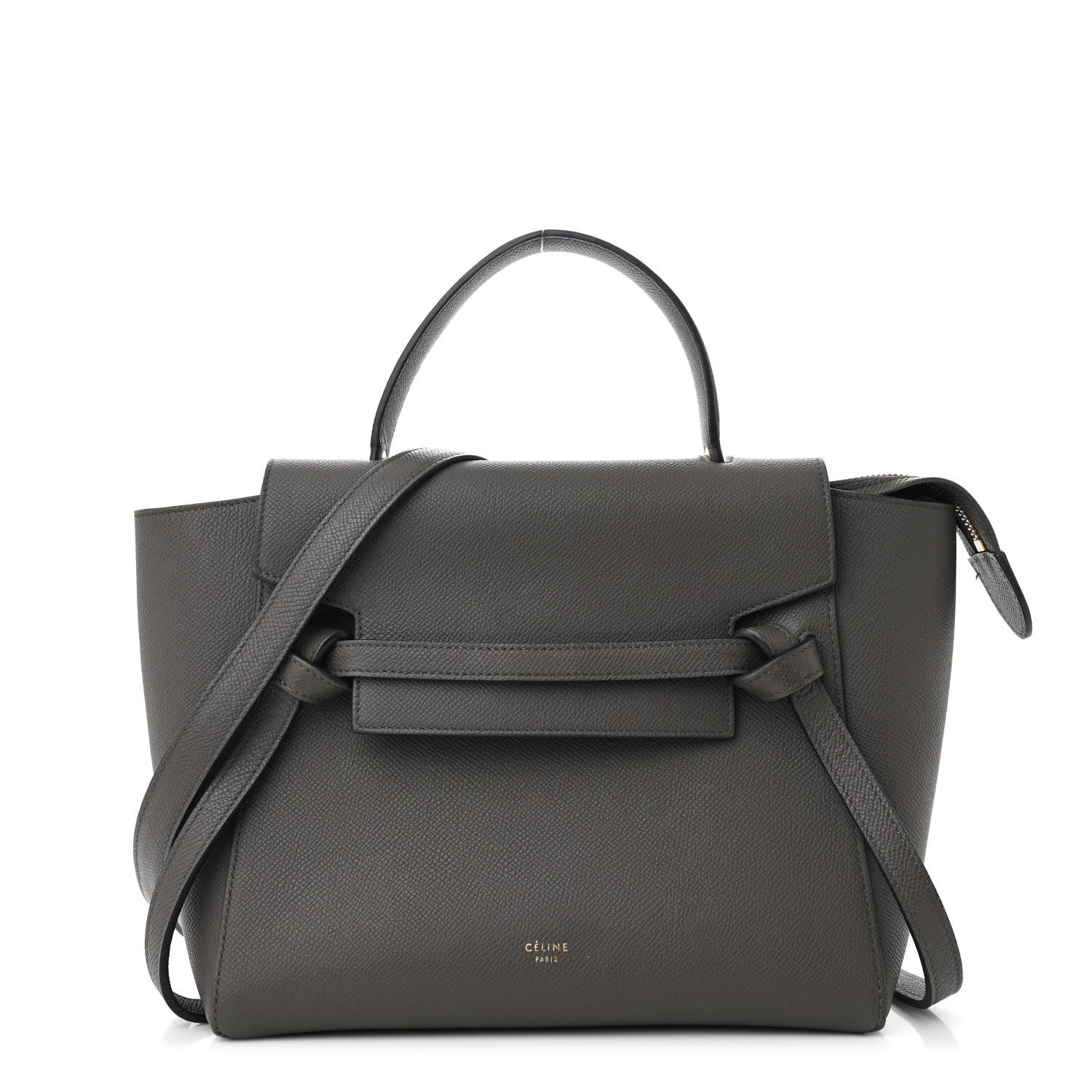 Baby Grained Calfskin Micro Belt Bag Grey