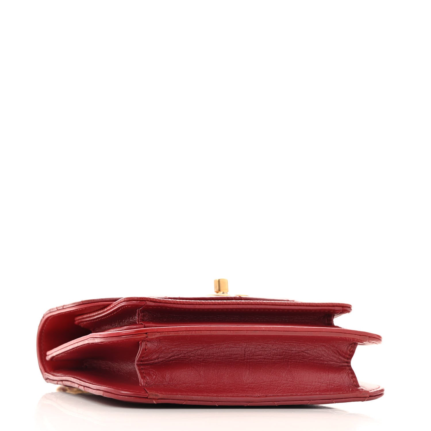 Calfskin Caviar Quilted Mini Chain Handle Flap  Red