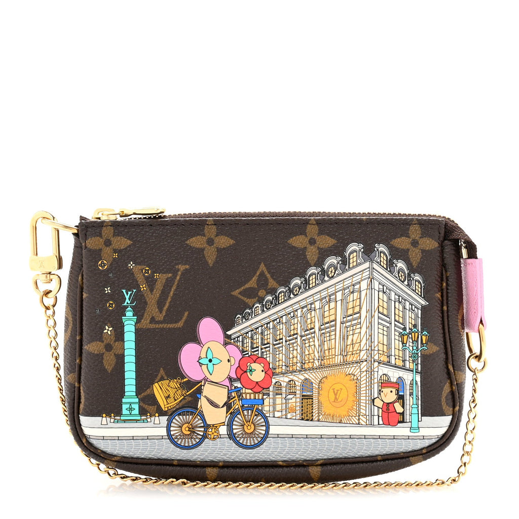 Monogram 2022 Christmas Animation Paris Mini Pochette Accessories Pink