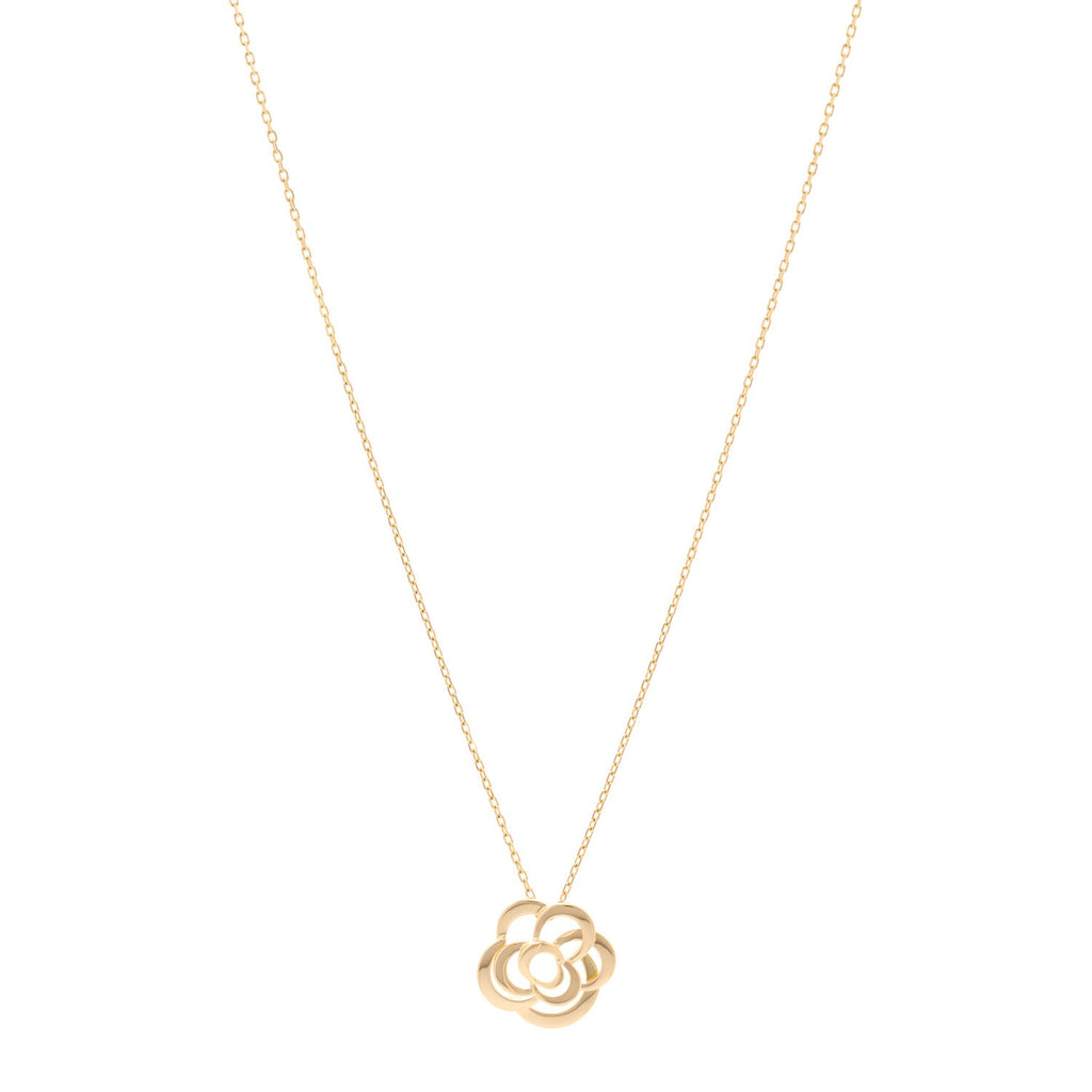 18K Yellow Gold Fil de Camelia Pendant Necklace