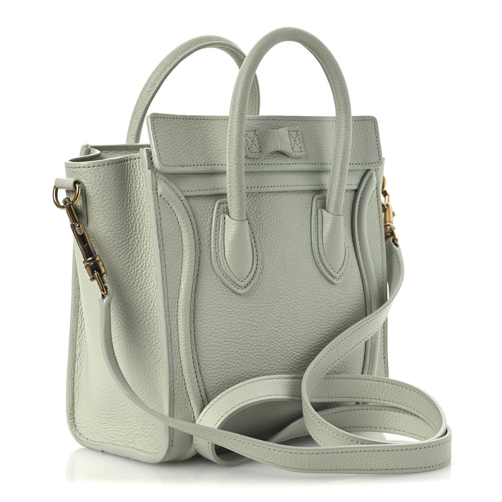 Drummed Calfskin Nano Luggage Vert D'eau