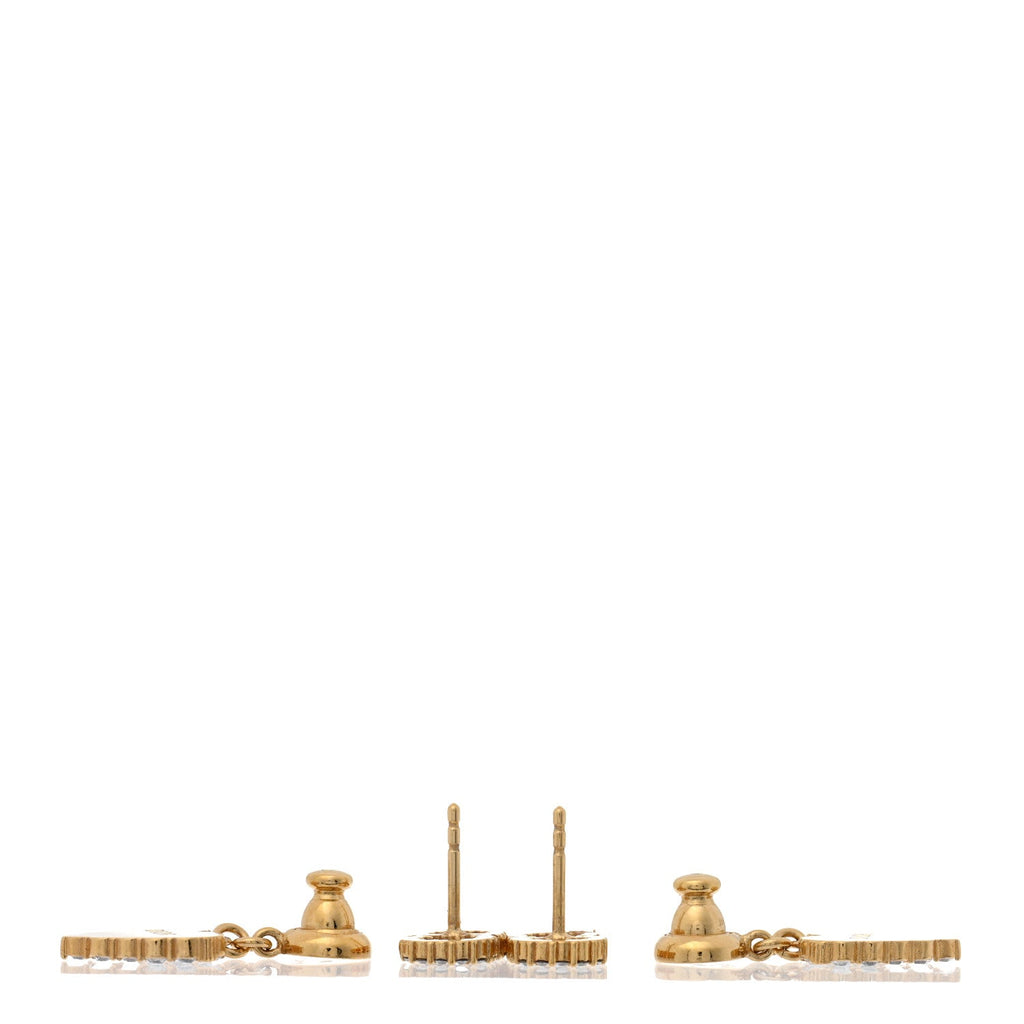 Crystal CD Heart Earrings Gold