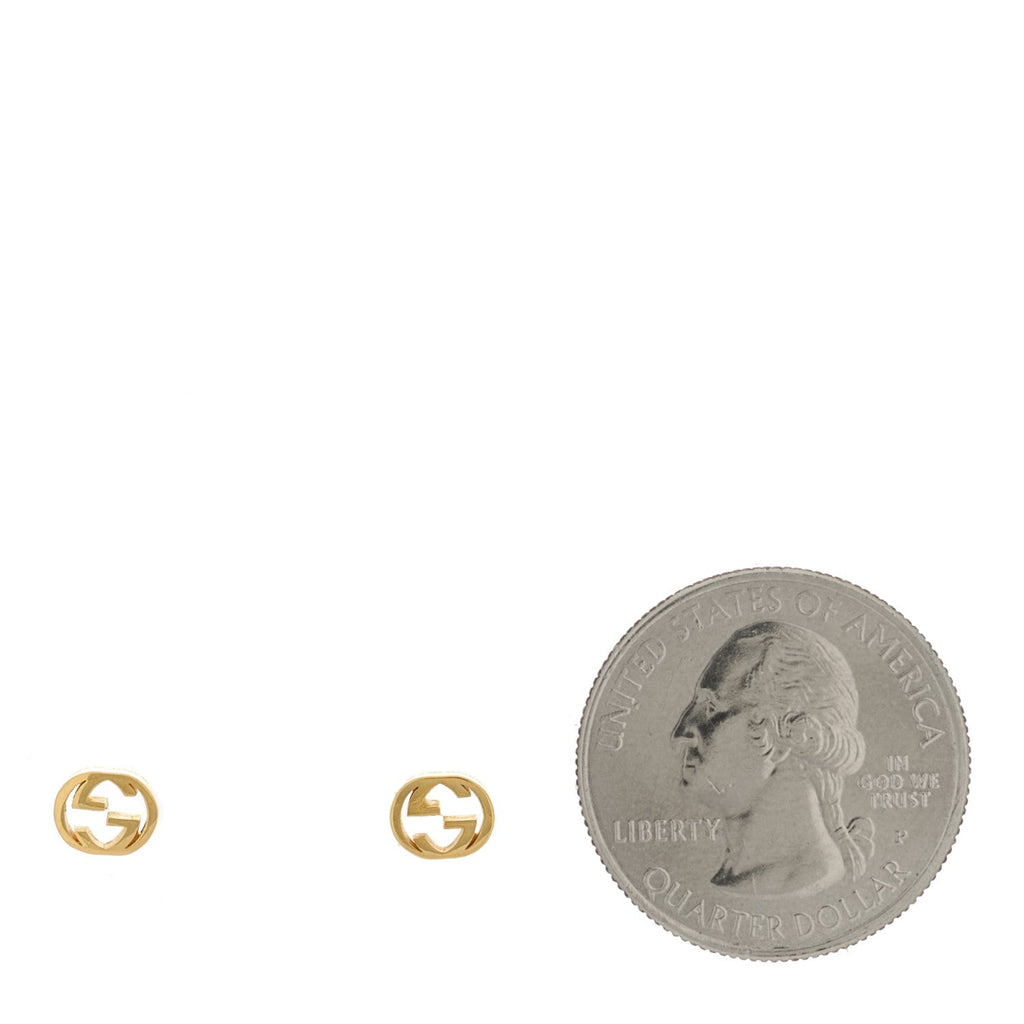 18K Yellow Gold Interlocking G Stud Earrings
