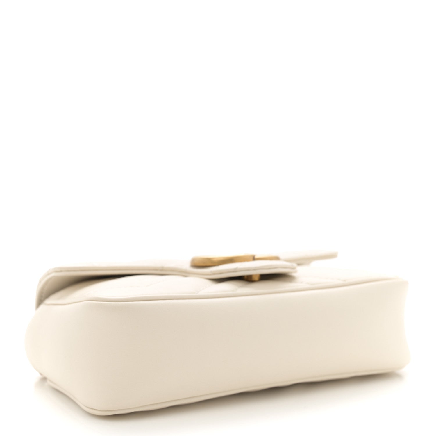 Calfskin Matelasse Super Mini GG Marmont Shoulder Bag White