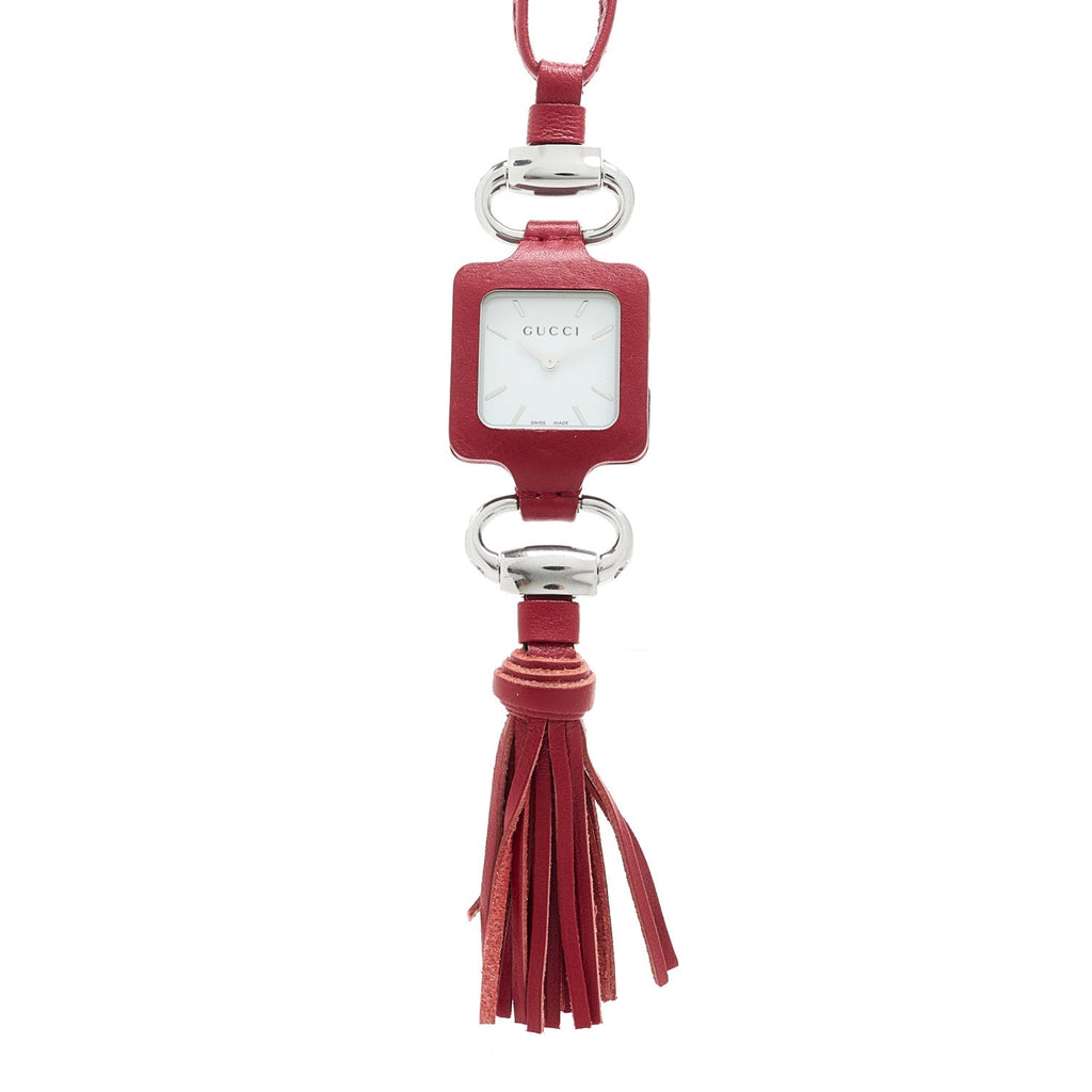 Stainless Steel Calfskin 1921 Pendant Quartz Watch Red