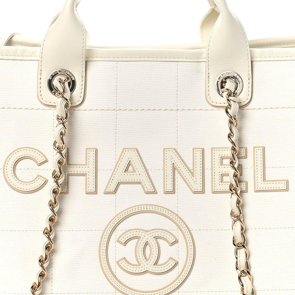 Cotton Medium Deauville Tote White