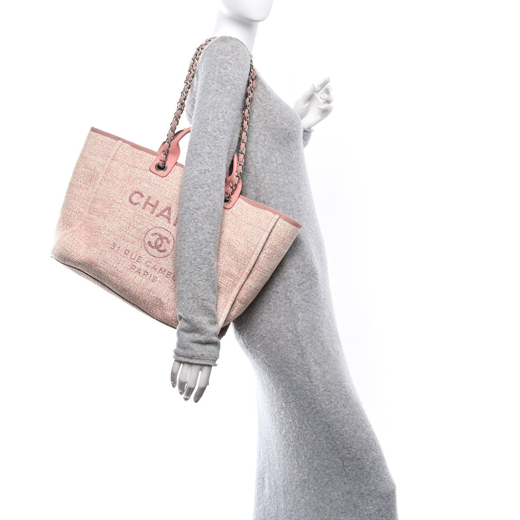Lurex Boucle Deauville Medium Tote Pink