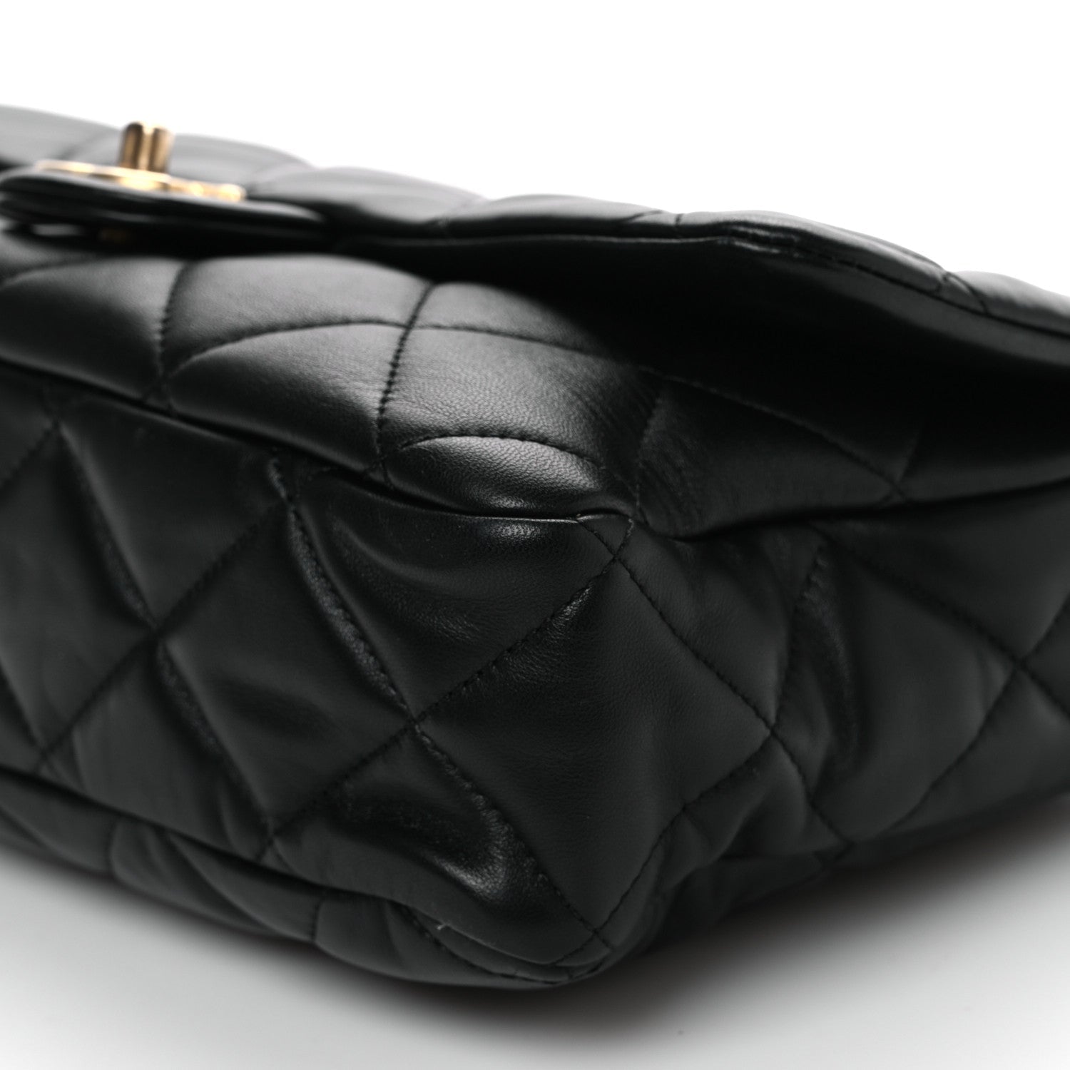 Lambskin Quilted Large Funky Town Flap Black