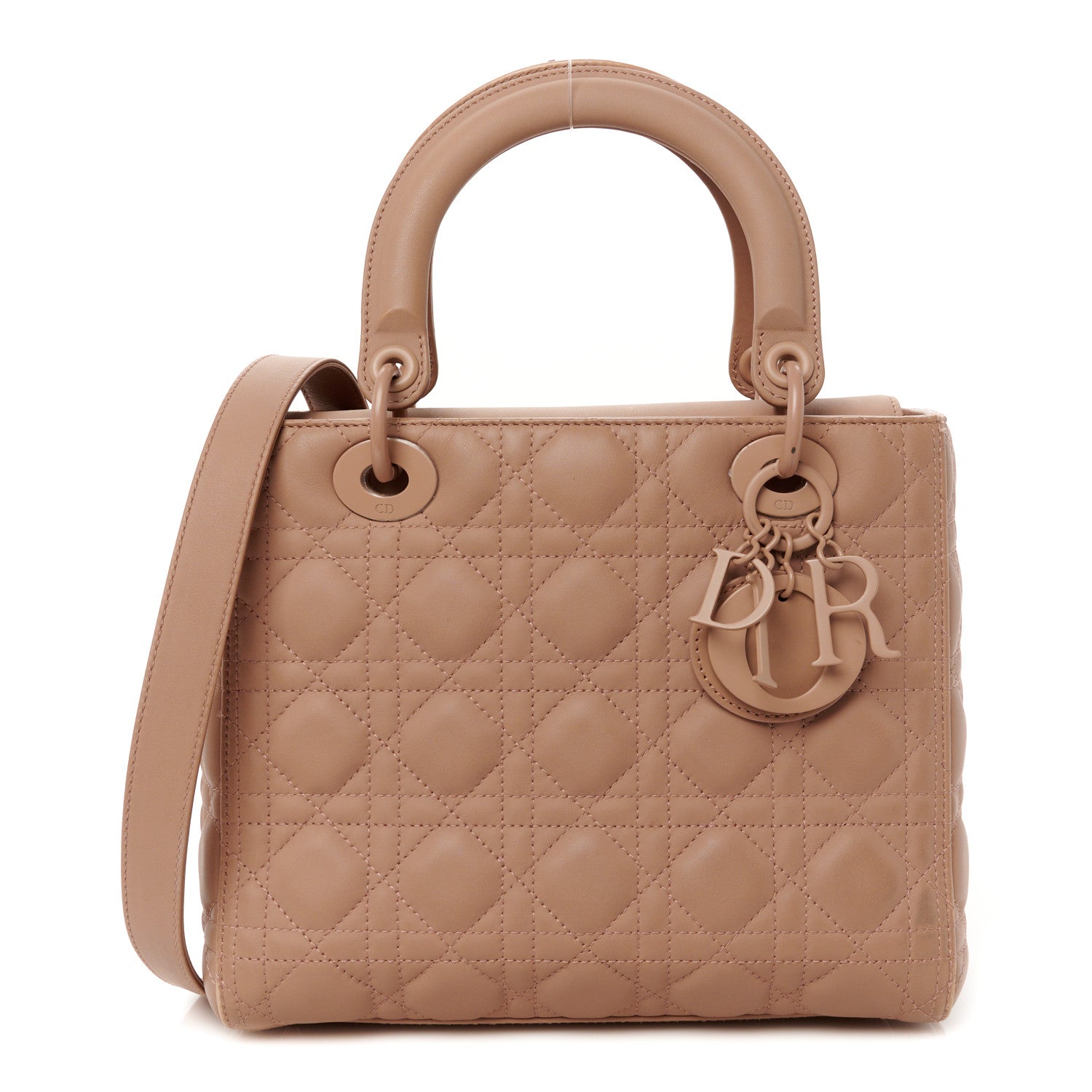 Ultra Matte Calfskin Cannage Medium Lady Dior Beige