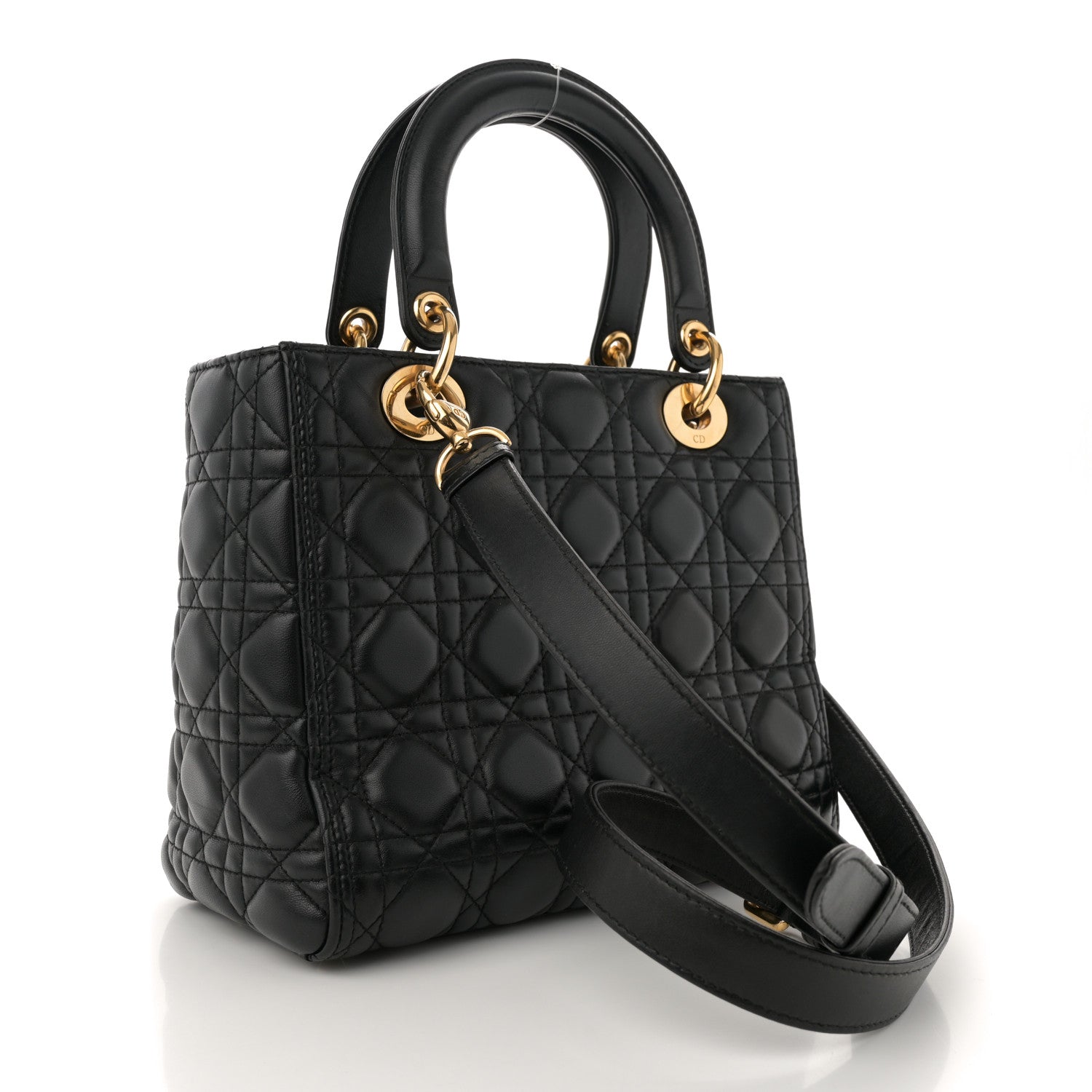 Lambskin Cannage Medium Lady Dior Black