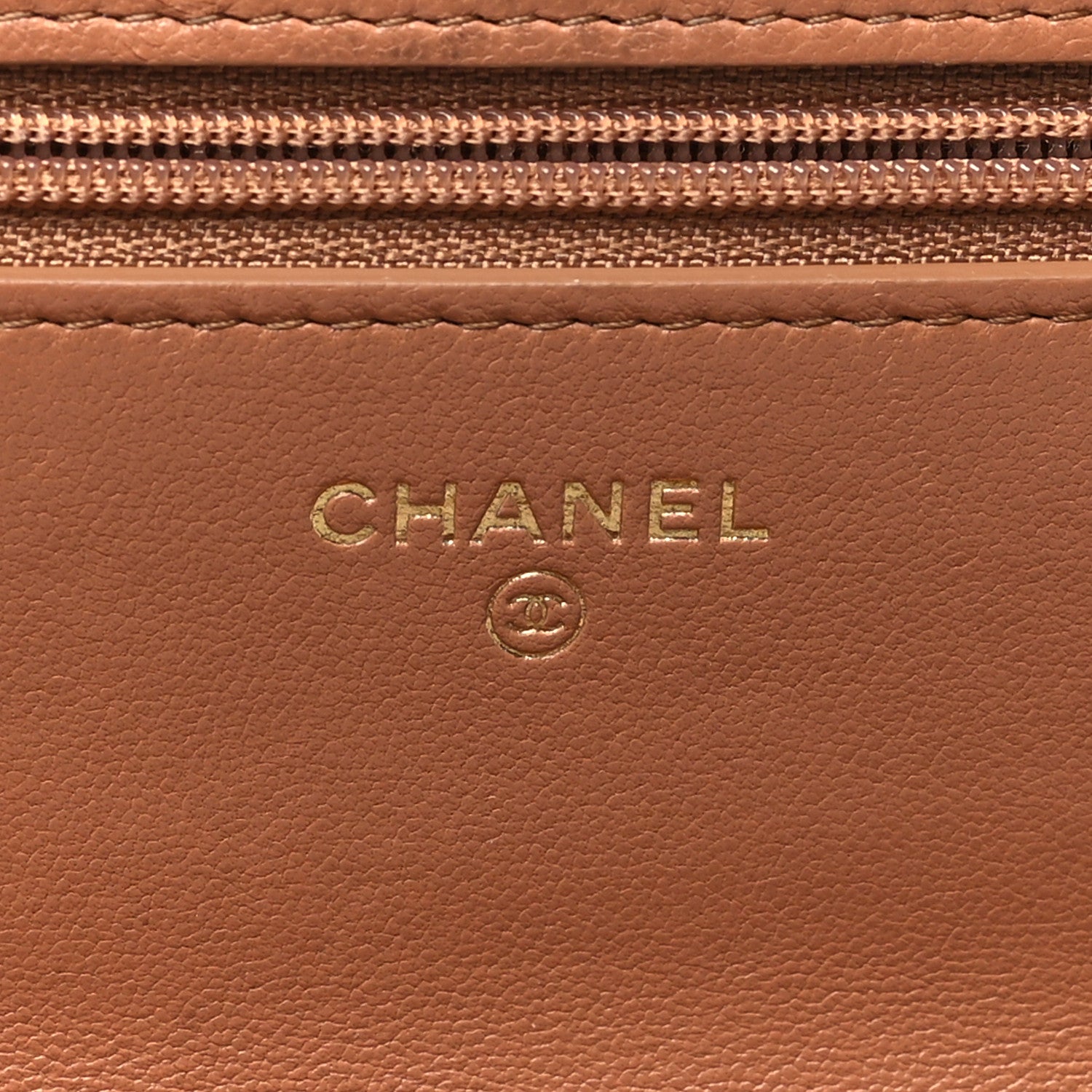 Lambskin Quilted Chanel 19 Wallet On Chain WOC Brown