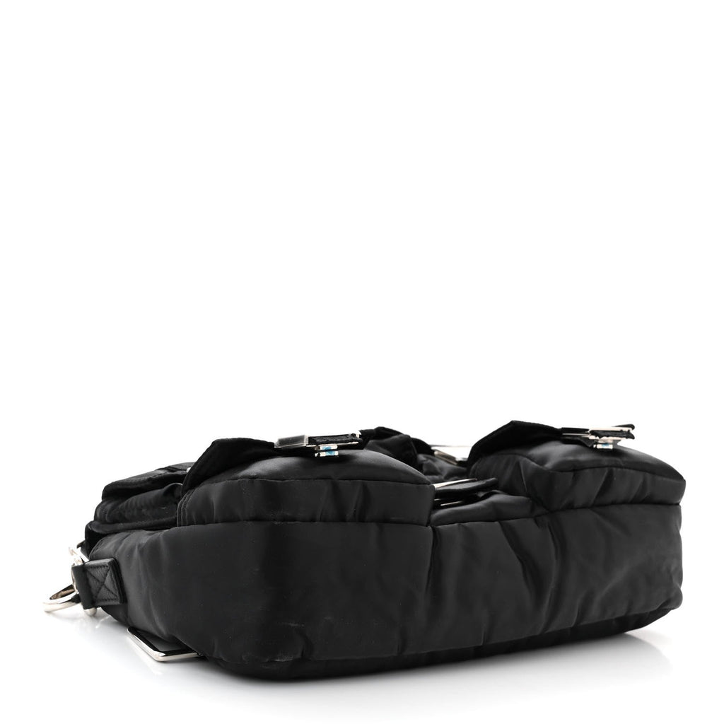 Econyl Cuoio Romano Multipocket Baguette Black