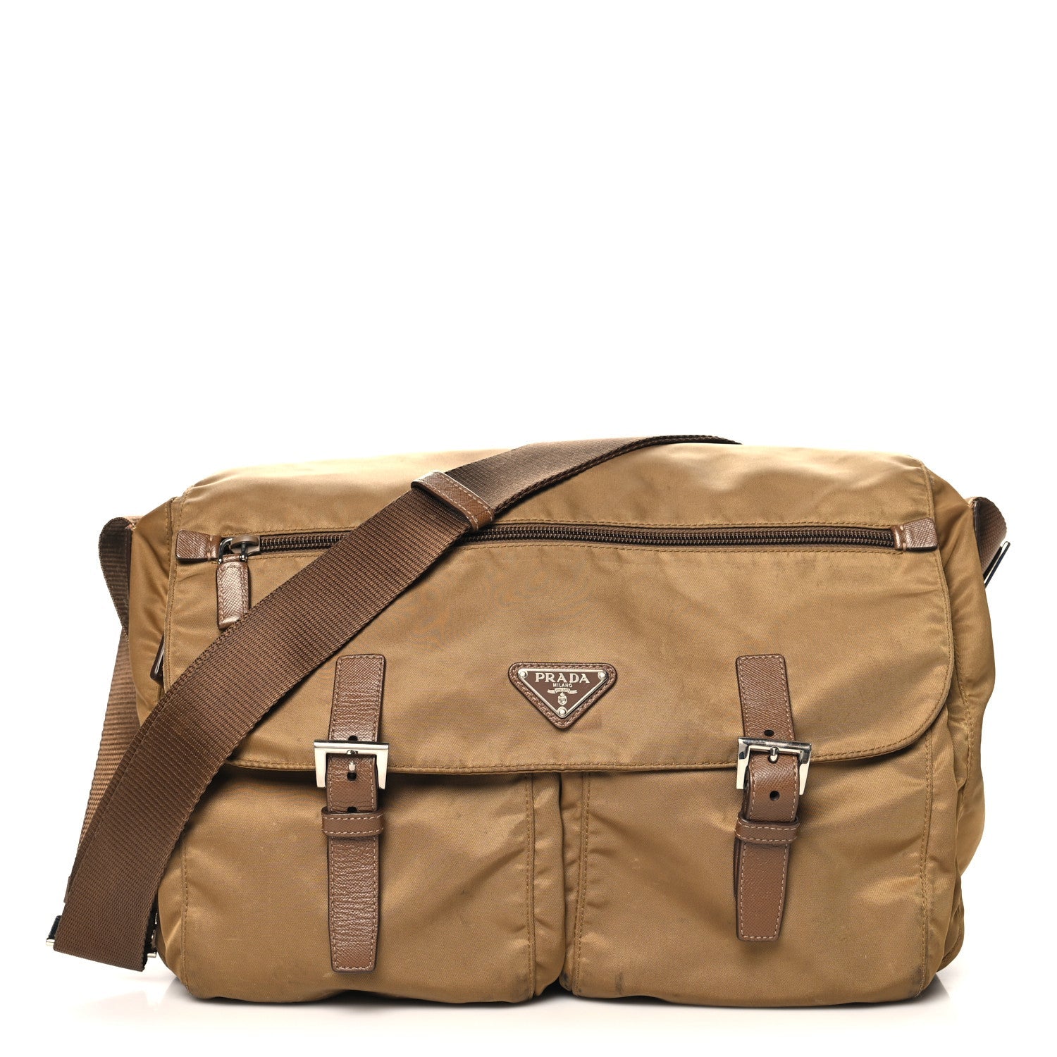 Vela Saffiano Messenger Bag Tabacco