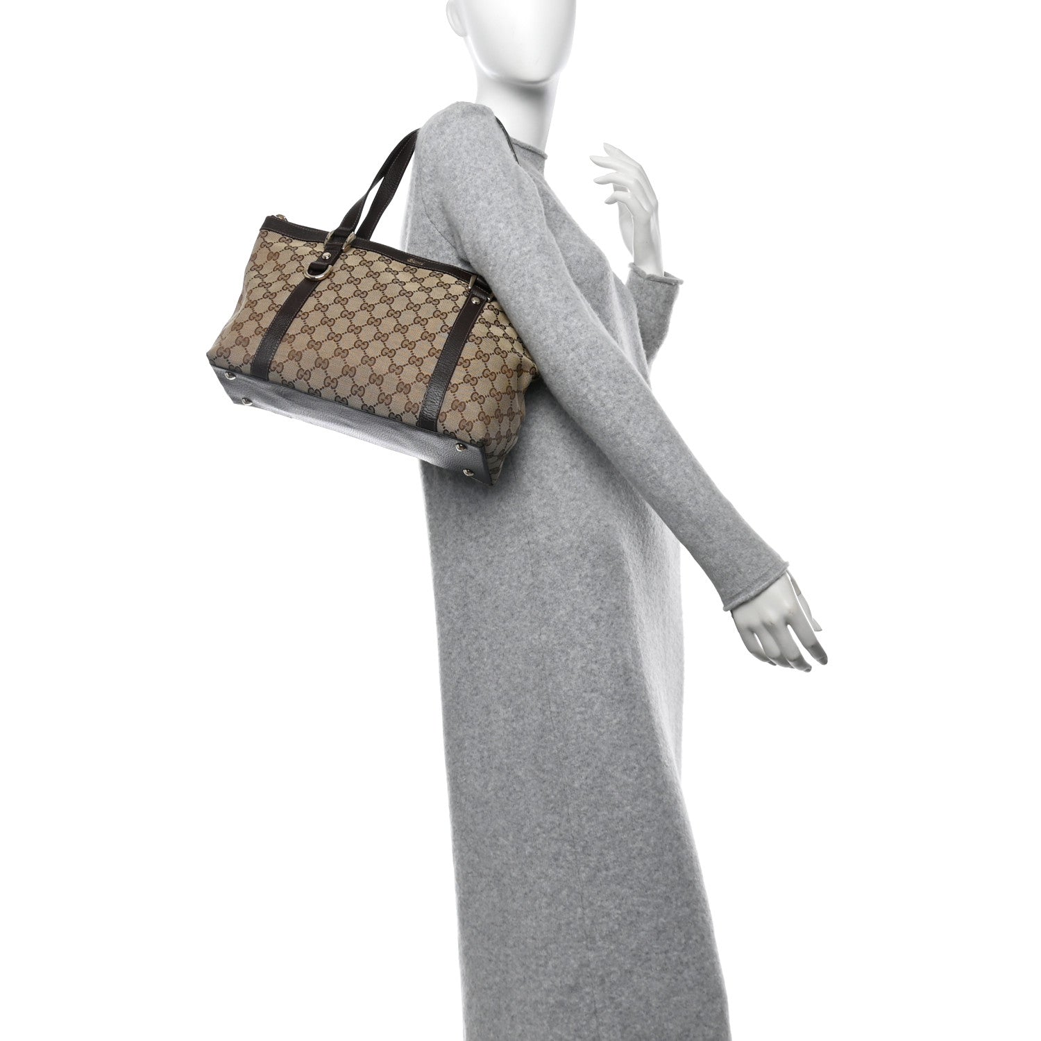 Monogram Medium Abbey Tote Dark Brown