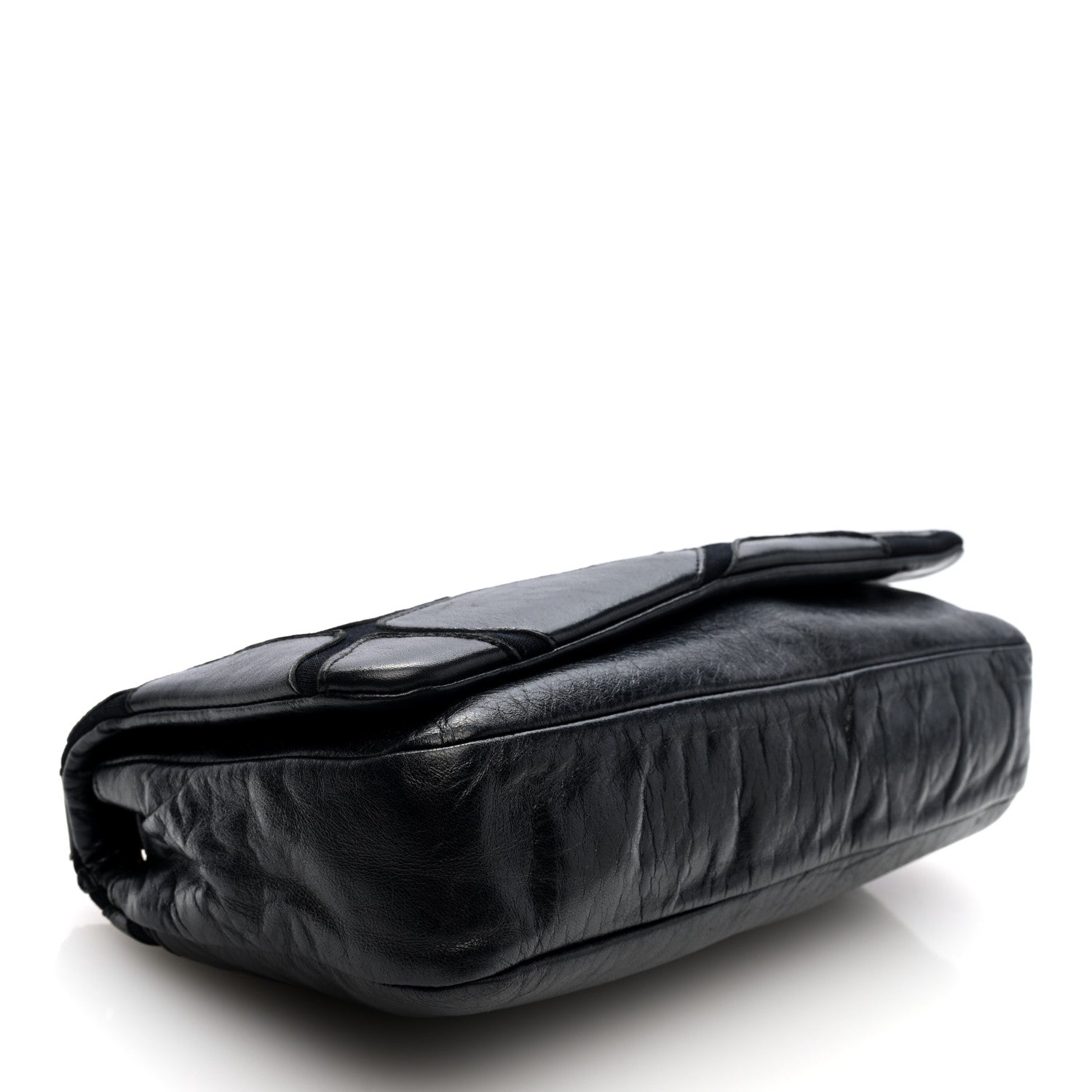 Lambskin Jersey Scales Flap Black