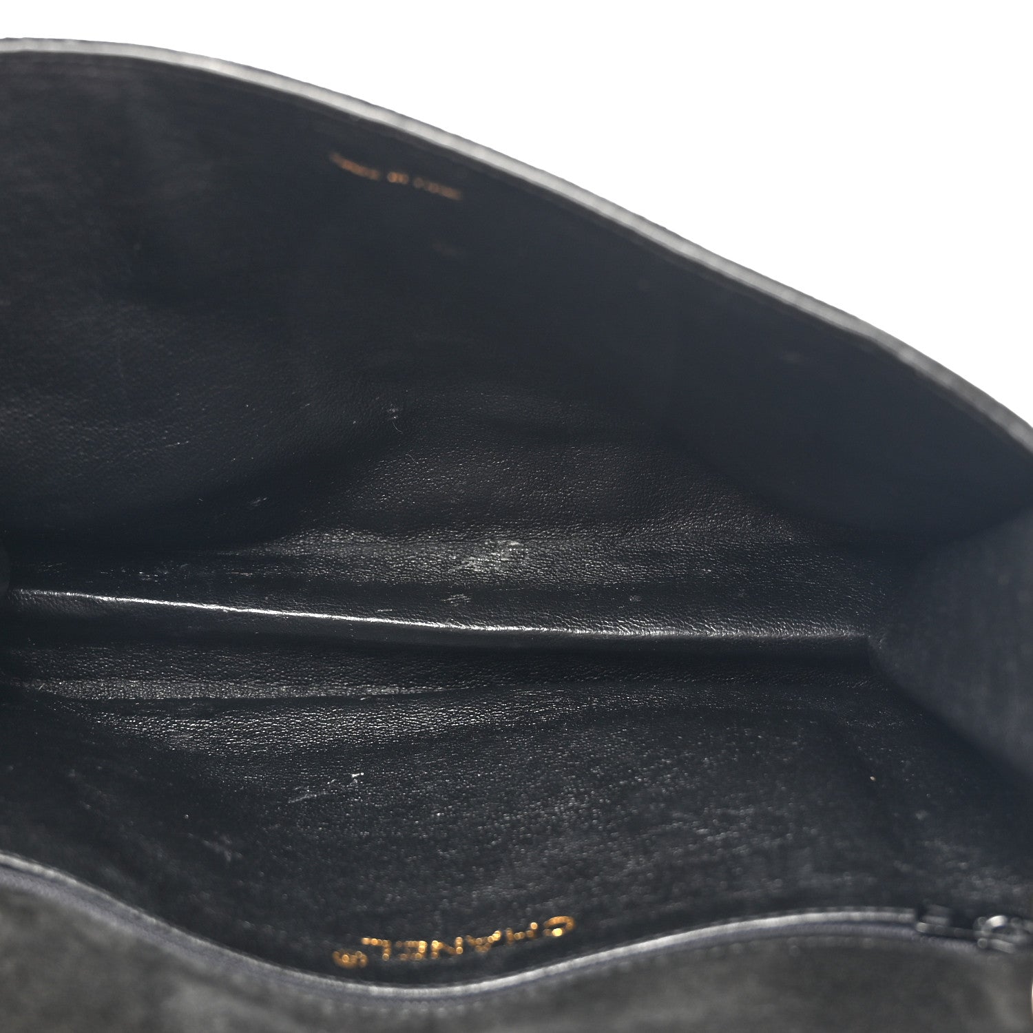Suede Quilted Flap Black