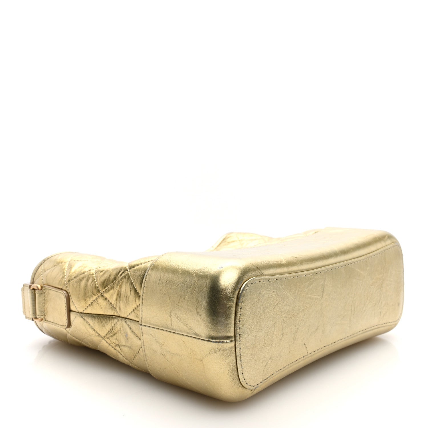 Metallic Aged Calfskin Quilted Medium Gabrielle Gold