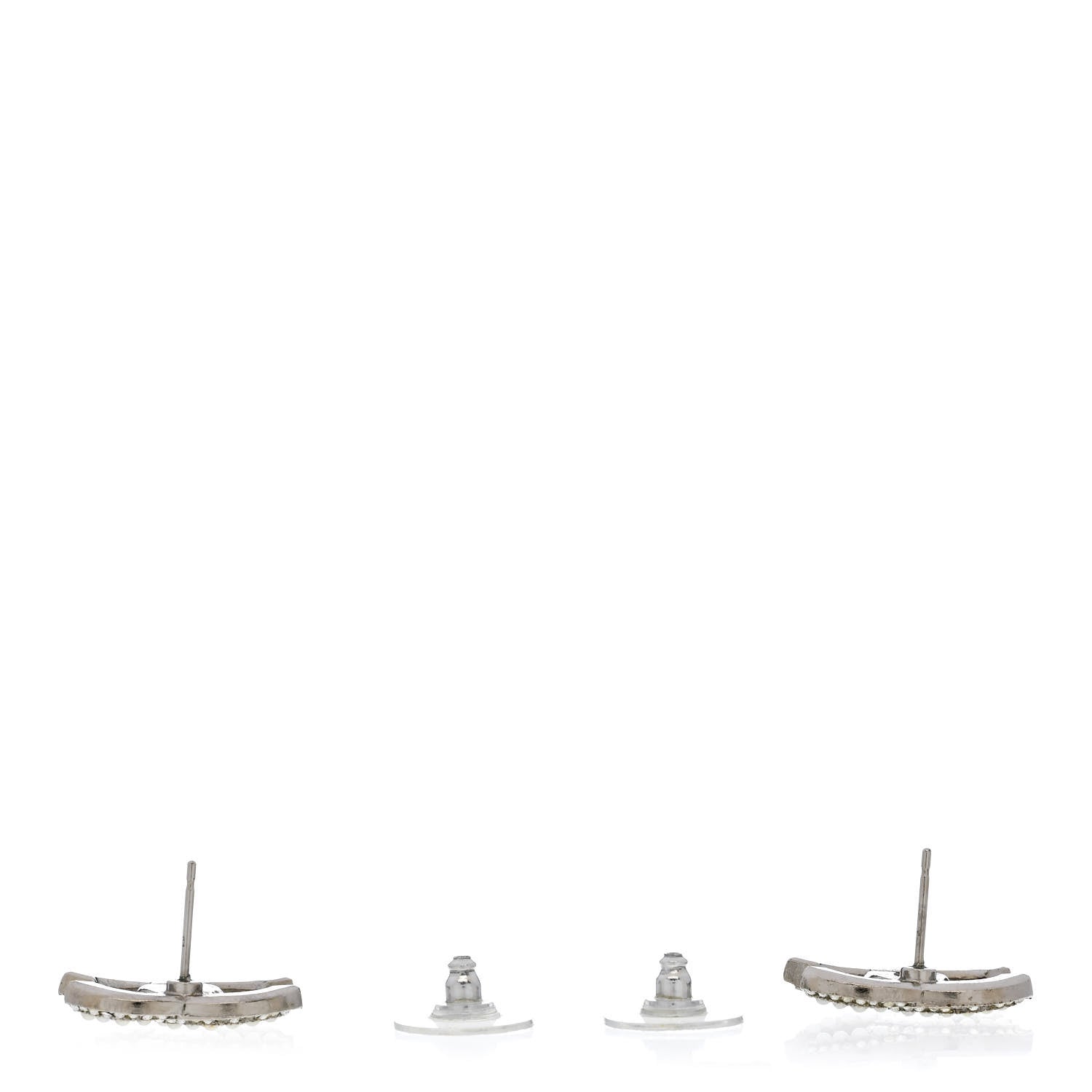 Pearl Crystal CC Snow Palace Earrings Silver