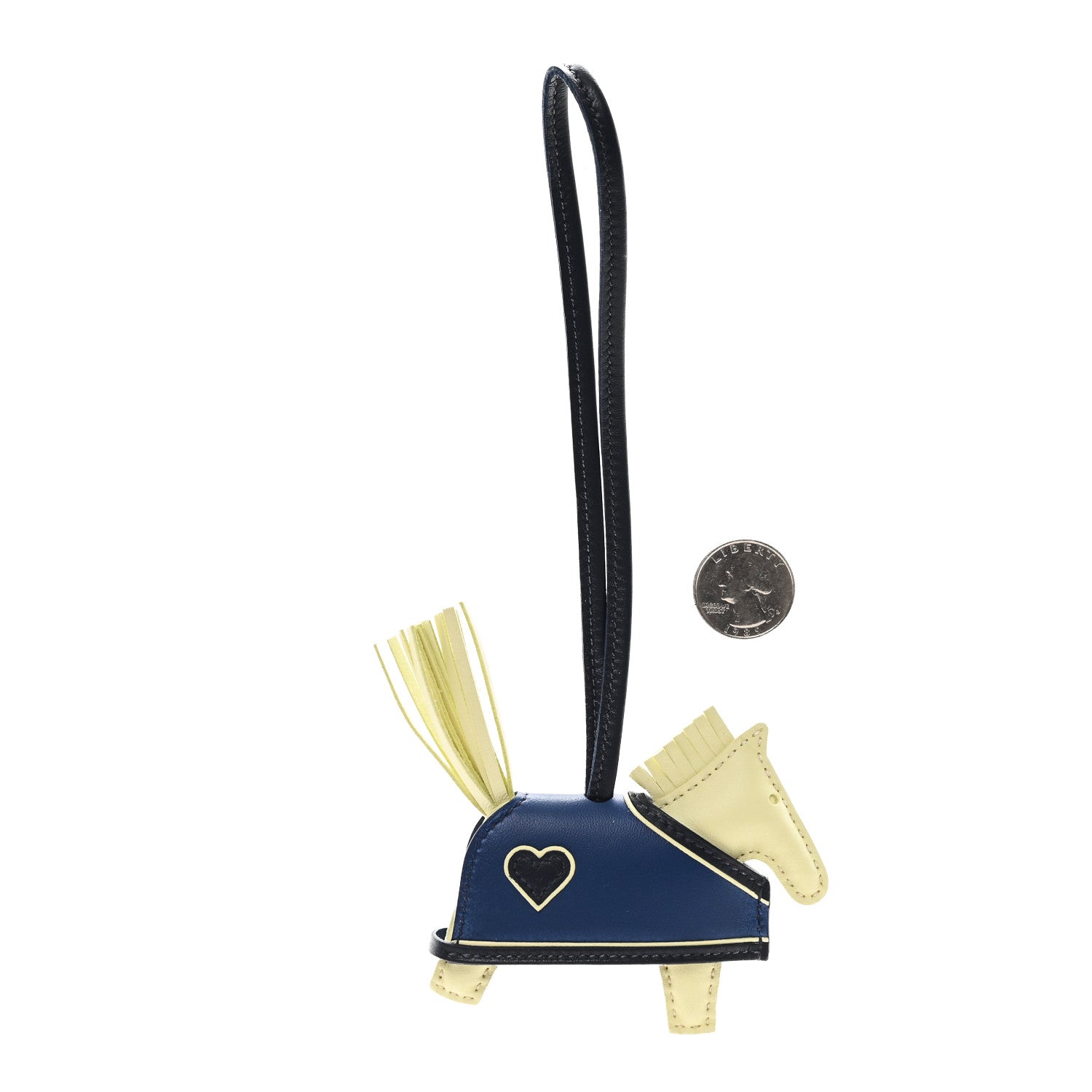 Milo Lambskin Grigri Rodeo Robeo Coeur Bag Charm PM Jaune Milton Bleu Nuit Bleu Tie