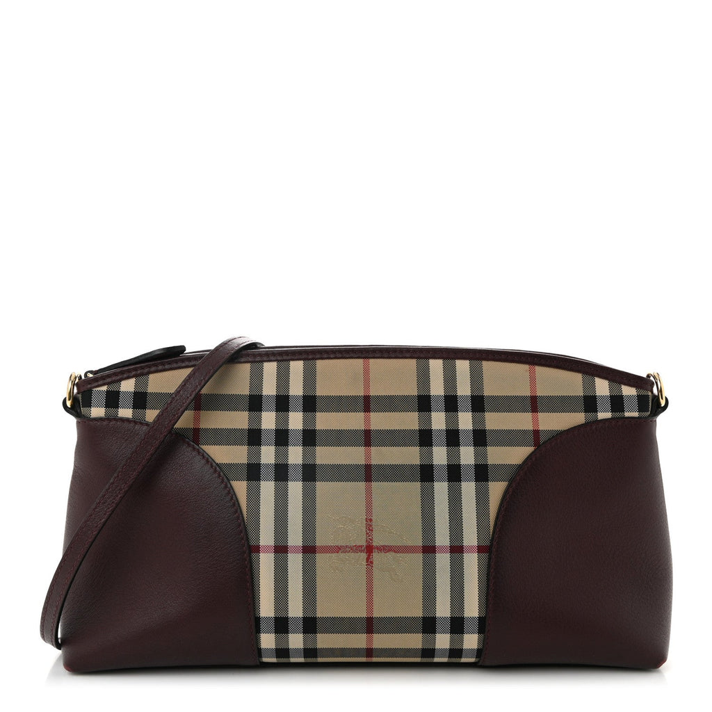 Horseferry Check Small Chichester Crossbody Clutch Bag Burgundy