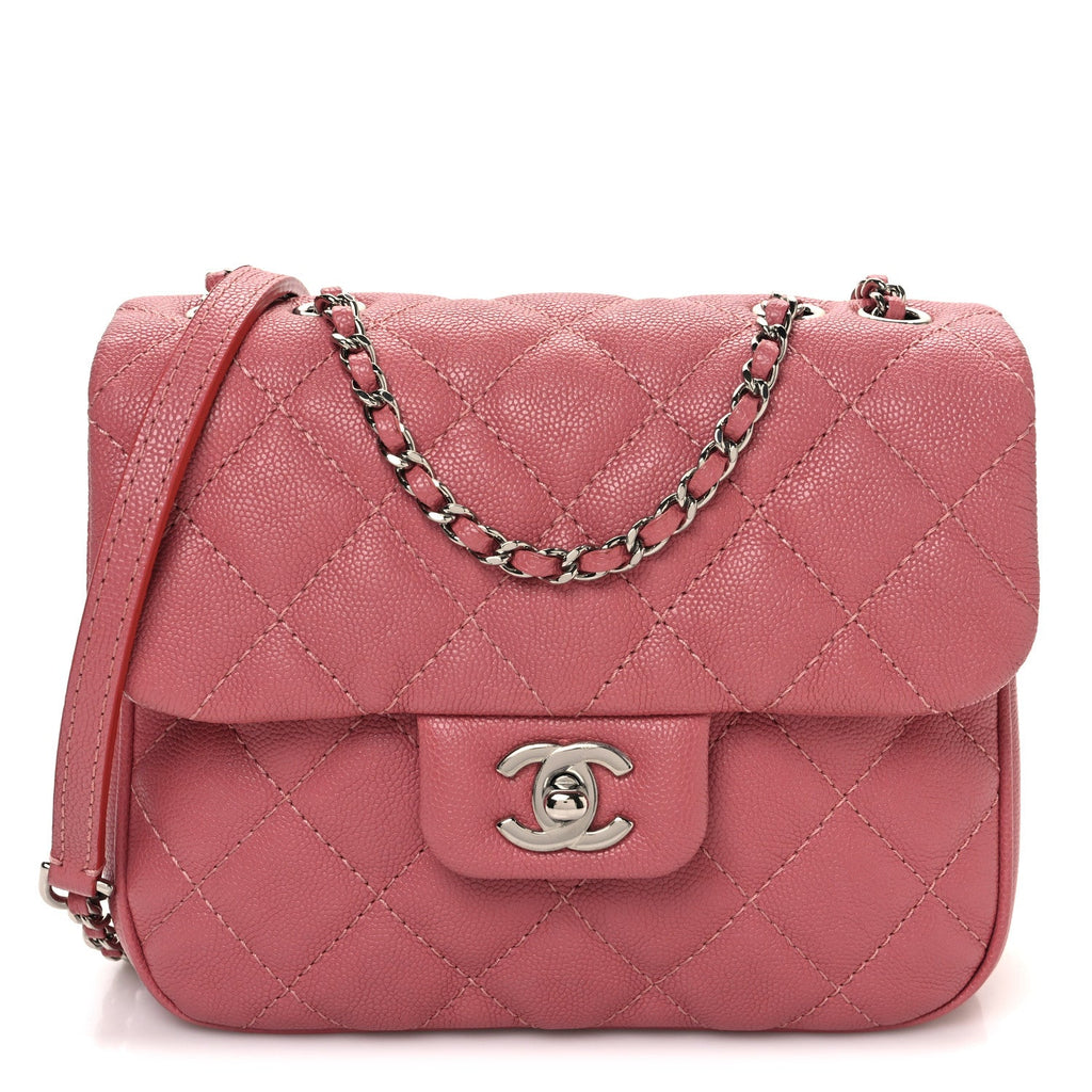 Caviar Quilted Small Urban Companion Flap Pink