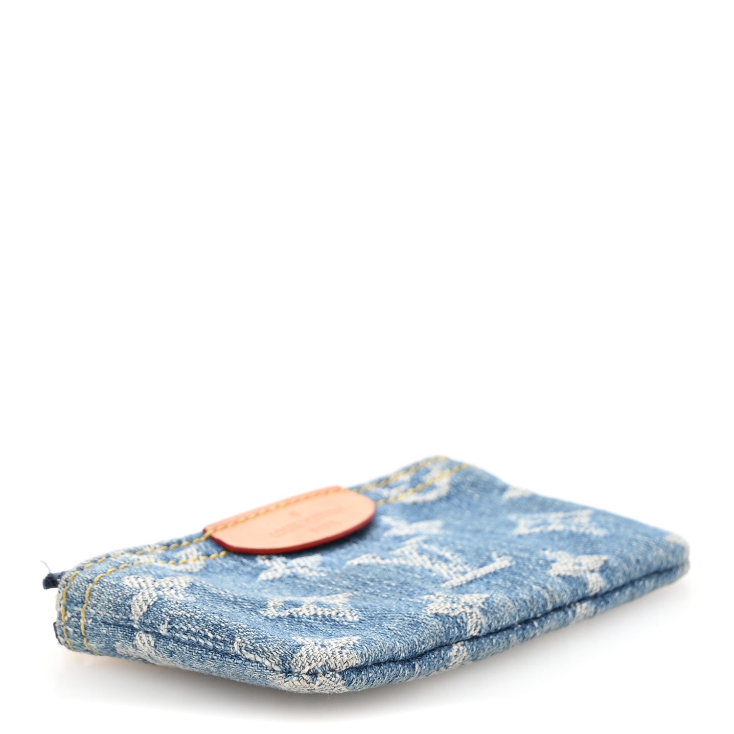 Monogram Denim Key Pouch Denim Blue