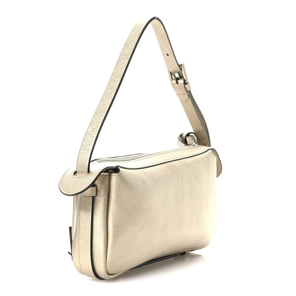 Vitello Laminato Mini Simply Fendi Shoulder Bag Platino