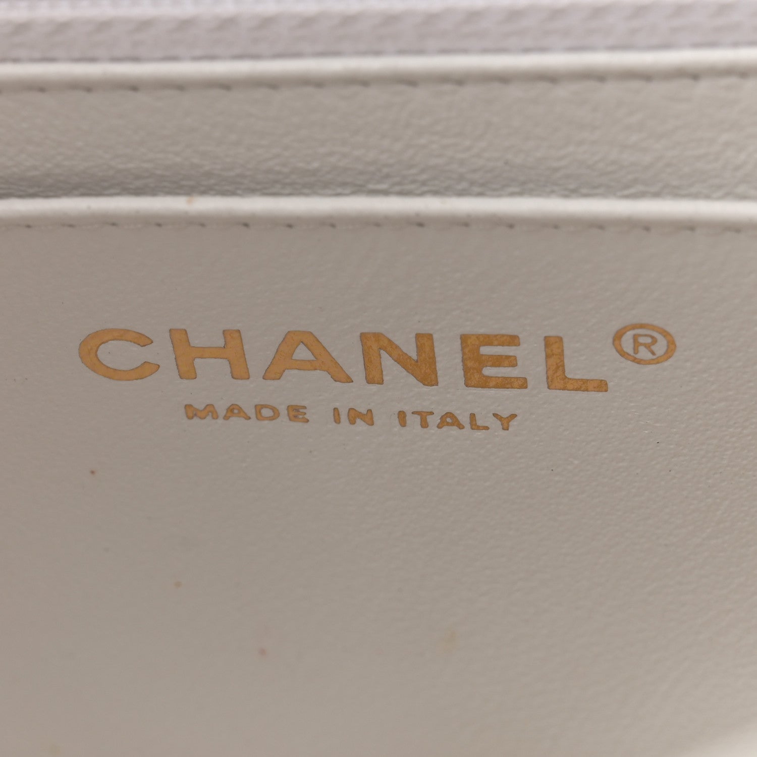 Lambskin Chevron Quilted Mini Rectangular Flap White
