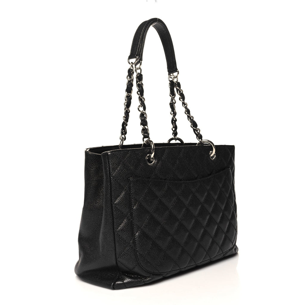 Caviar Quilted Grand Shopping Tote GST Black