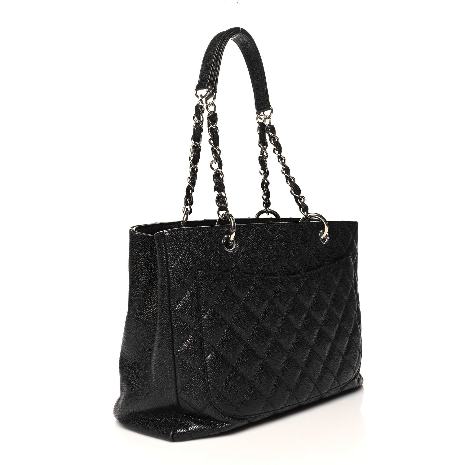 Caviar Quilted Grand Shopping Tote GST Black