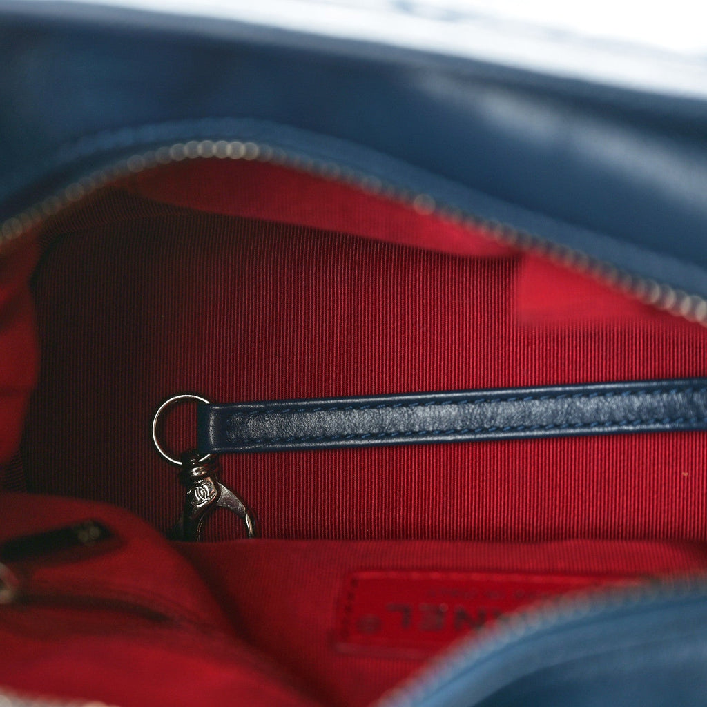 Aged Calfskin Quilted Small Gabrielle Hobo Blue