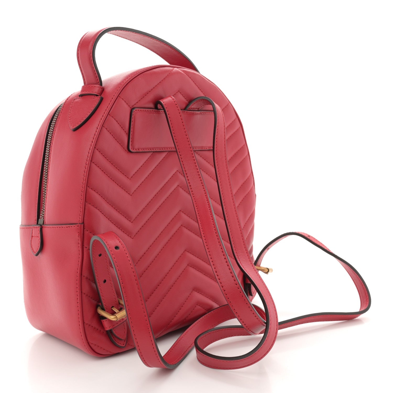 Calfskin Matelasse GG Marmont Dome Backpack Hibiscus Red