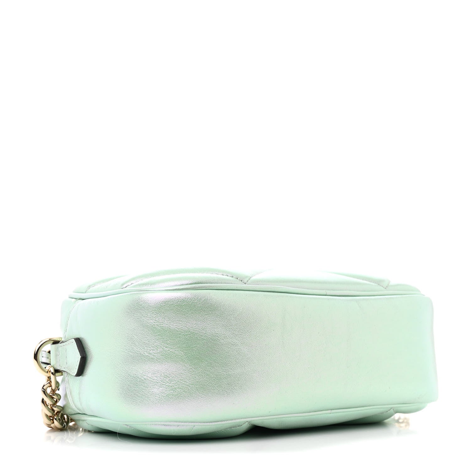 Iridescent Nappa Chevron Matelasse Small GG Marmont Chain Shoulder Bag Iridescent Salvy Green