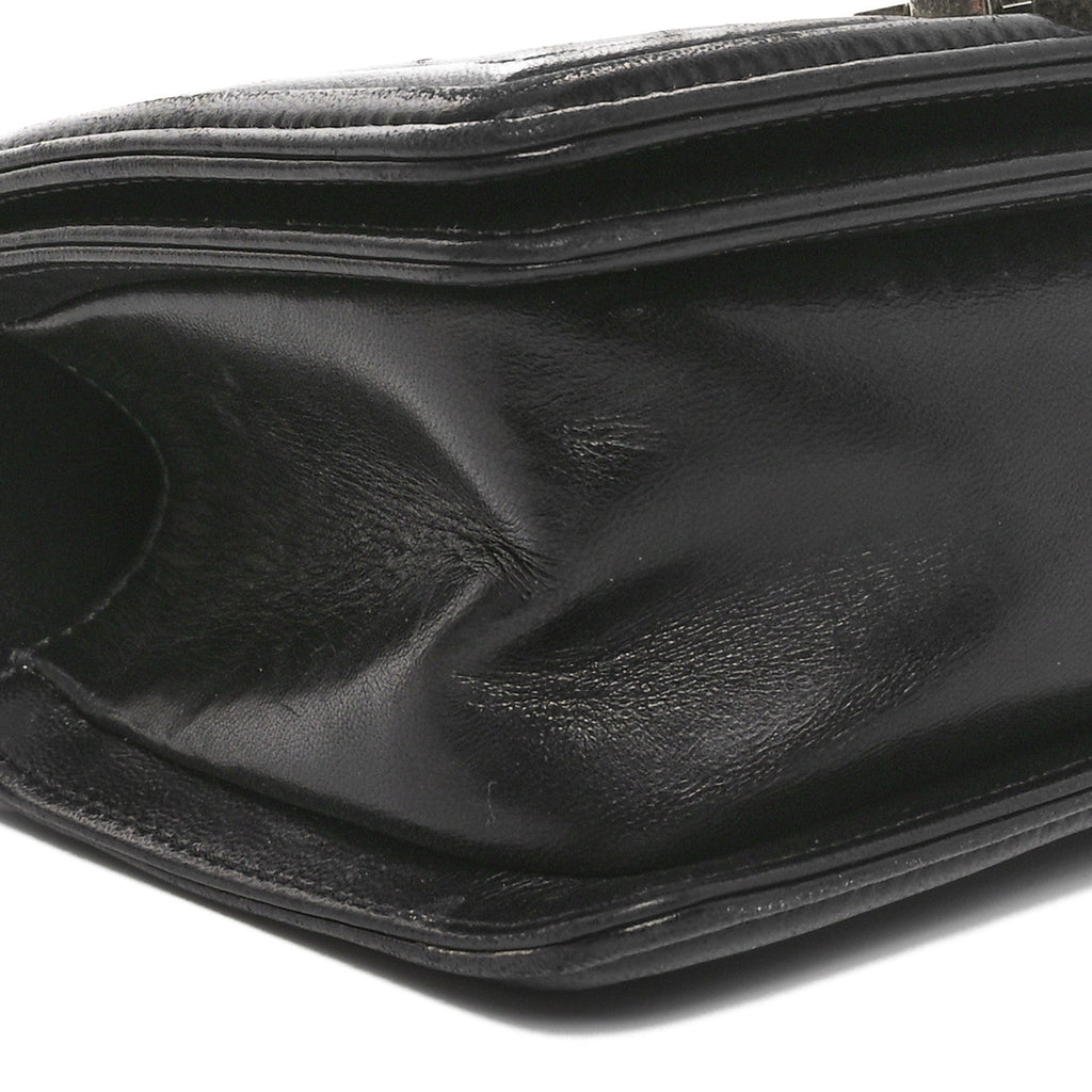 Galuchat Stingray Small Boy Flap Black Silver
