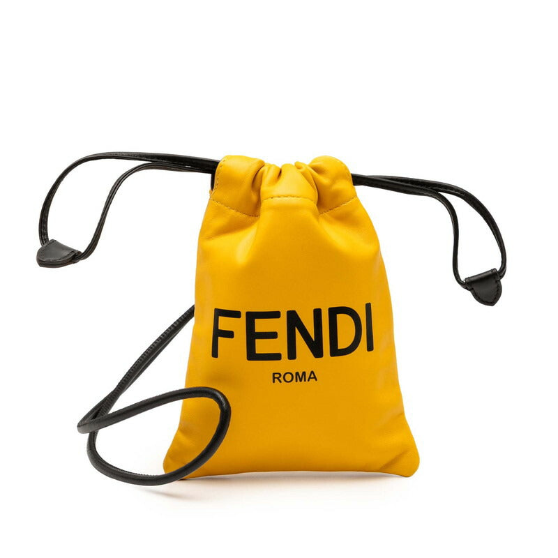 Fendi Logo Leather Phone Pouch