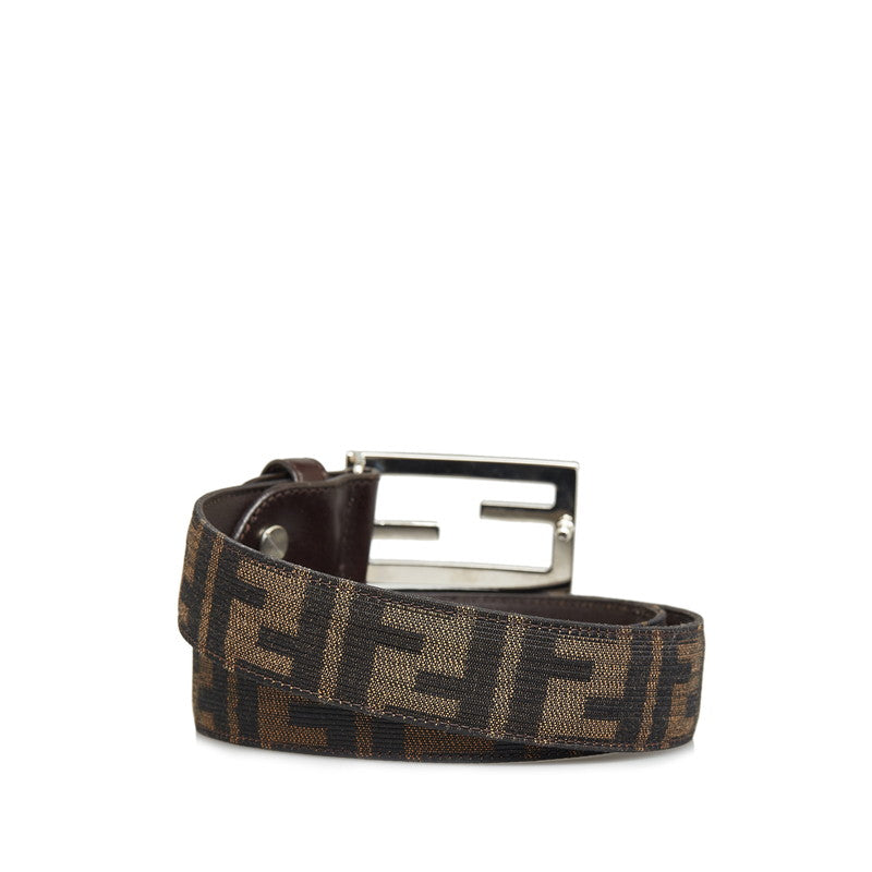 Fendi FF Buckle Zucca Canvas Leather Belt