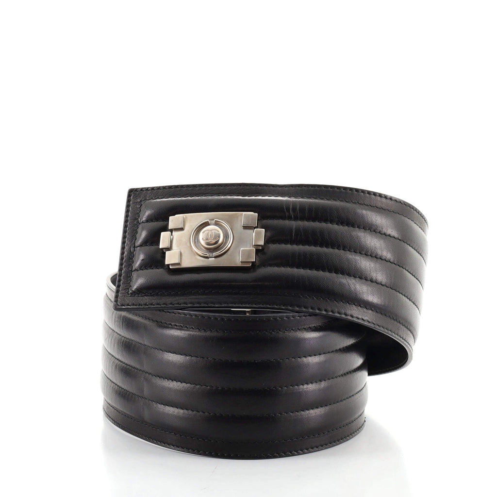 Boy Belt Horizontal Quilted Leather Extra Wide 80