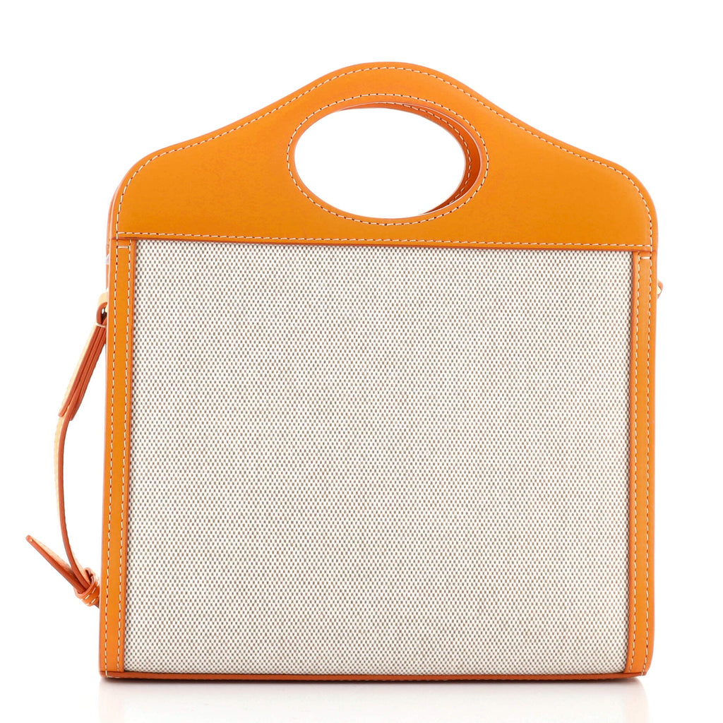 Logo Pocket Tote Canvas with Leather Mini