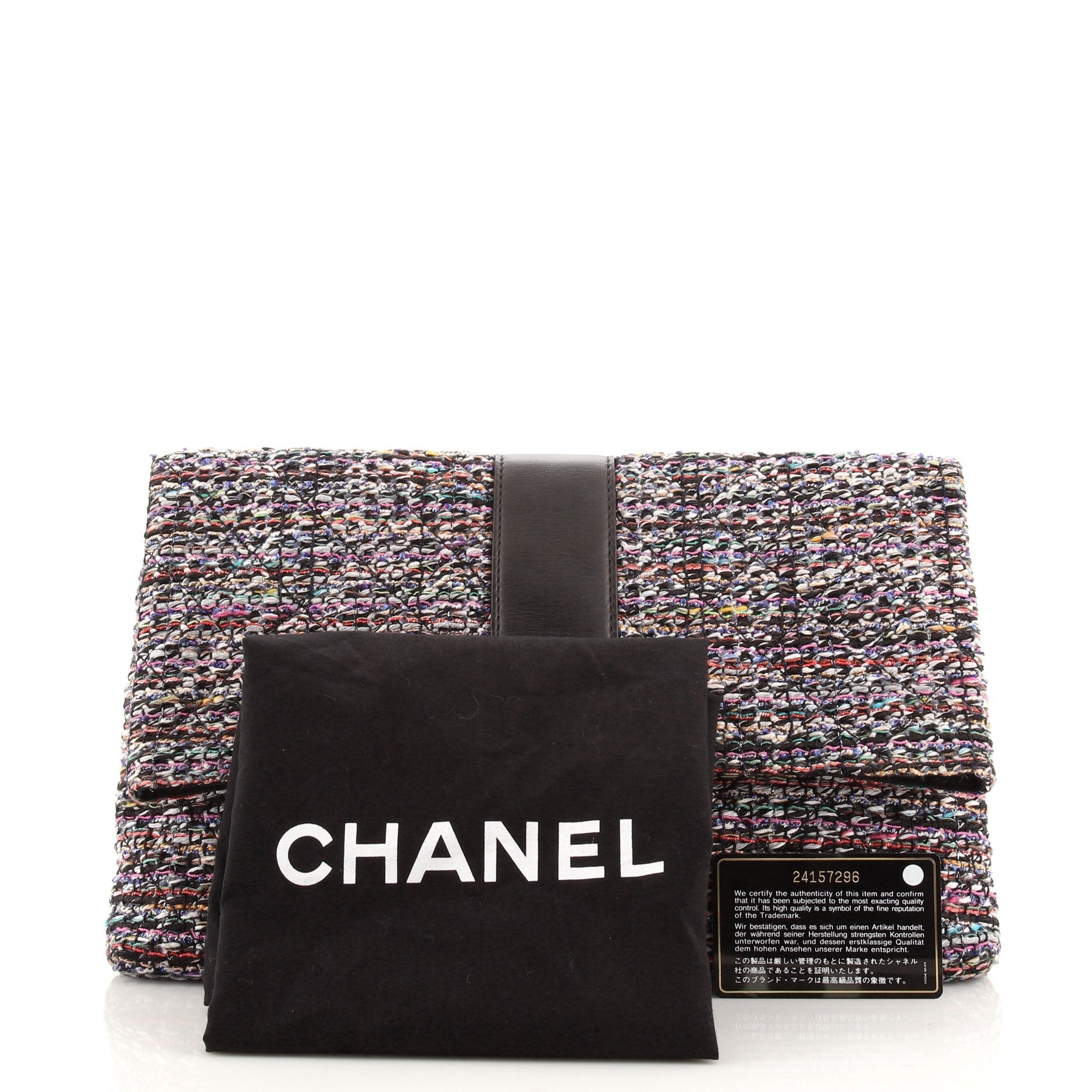 Grip Clutch Quilted Tweed