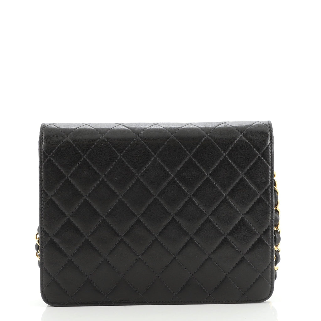 Vintage Clutch with Chain Quilted Leather Small