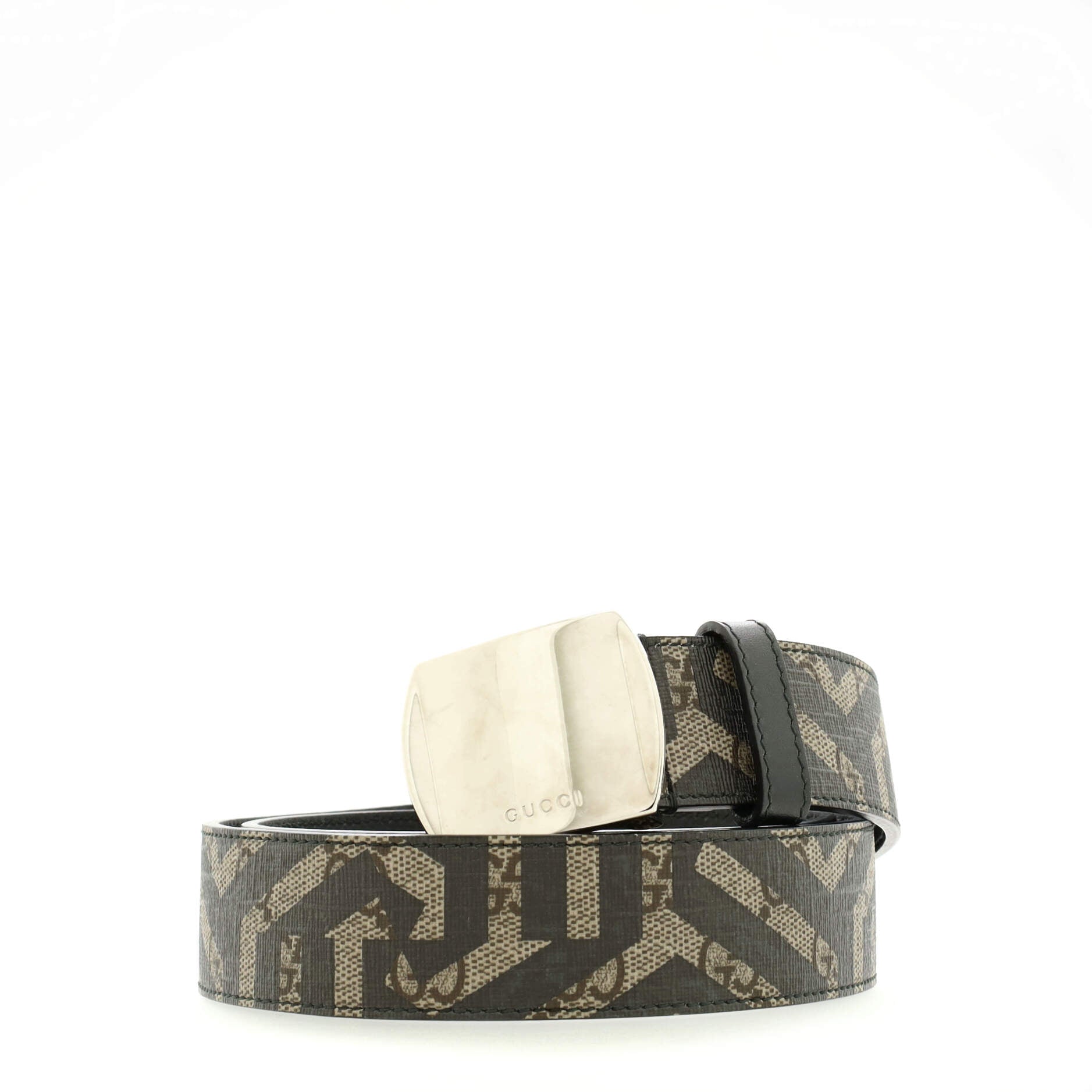 Plate Buckle Belt Caleido GG Coated Canvas Medium 85