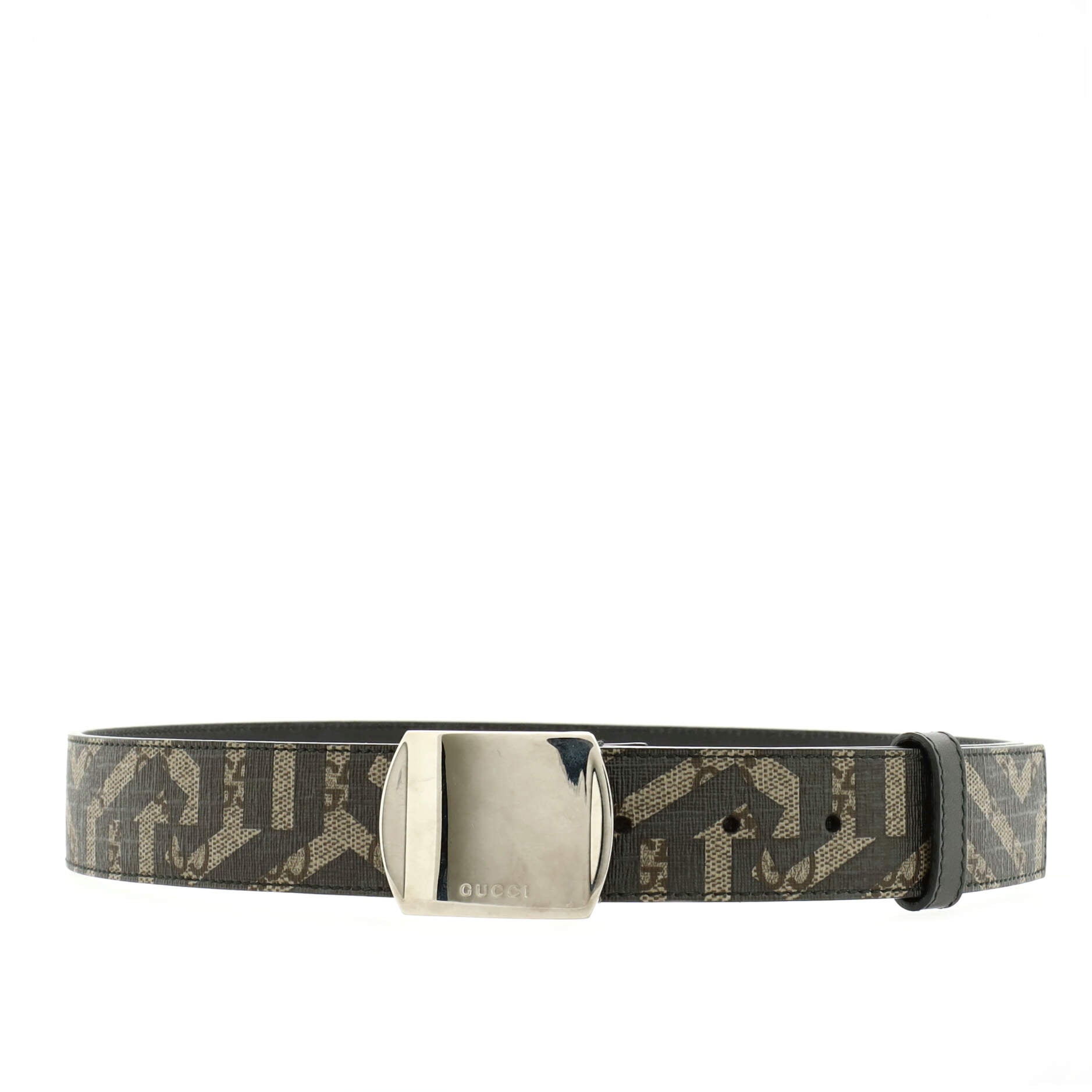 Plate Buckle Belt Caleido GG Coated Canvas Medium 85