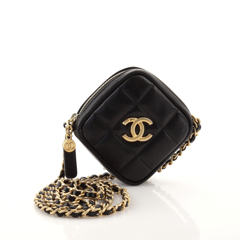 Diamond Clutch with Chain Quilted Lambskin