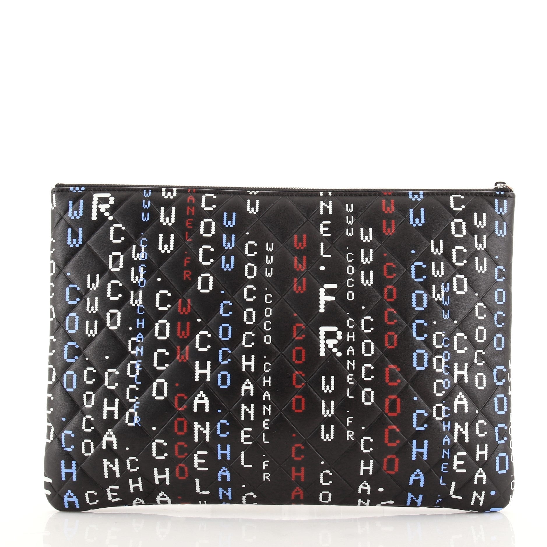 Data Center O Case Clutch Quilted Printed Lambskin Large