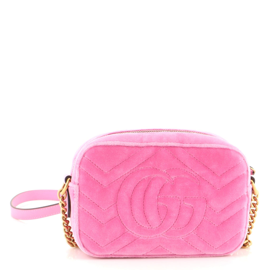 GG Marmont Shoulder Bag Crystal Embellished Matelasse Velvet Mini