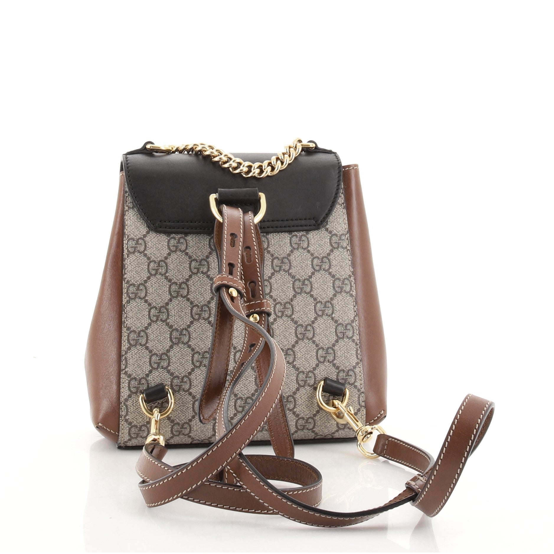 Padlock Backpack GG Coated Canvas and Leather Mini